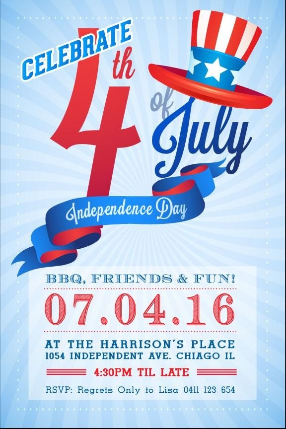 blank 4th of july invitation templates free