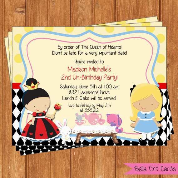 blank alice in wonderland invitation template free