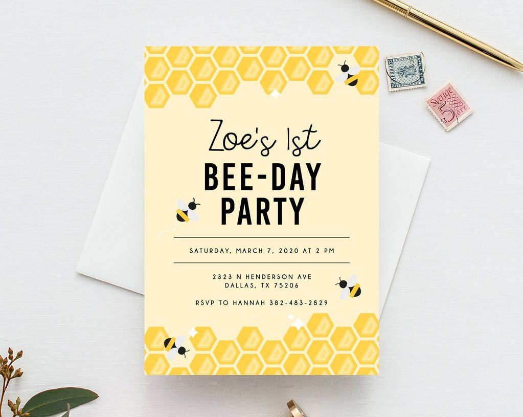 Blank Bee Invitation Template Free