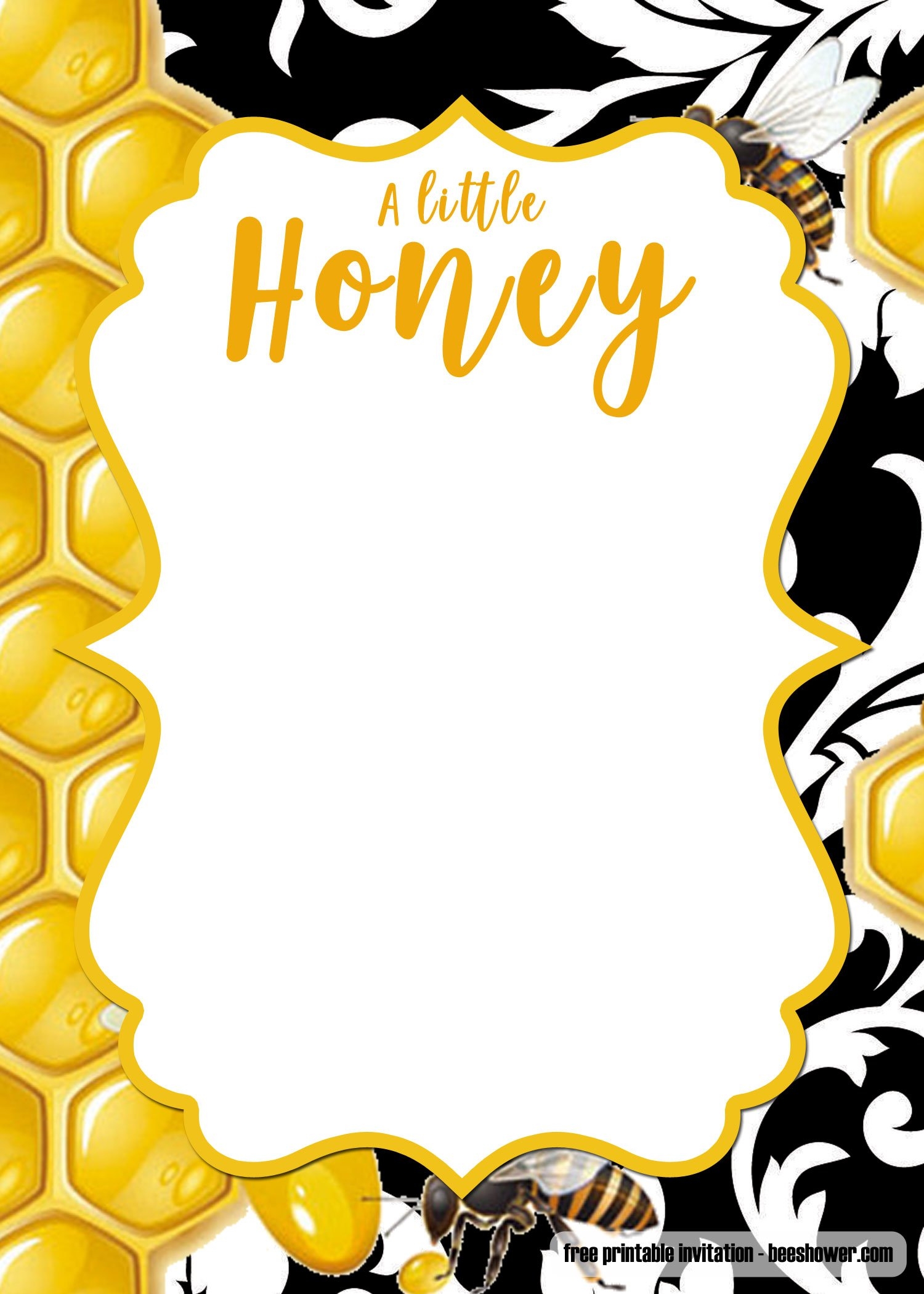 blank bee invitation template free