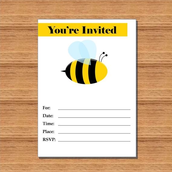 Blank Bee Invitation Template Free