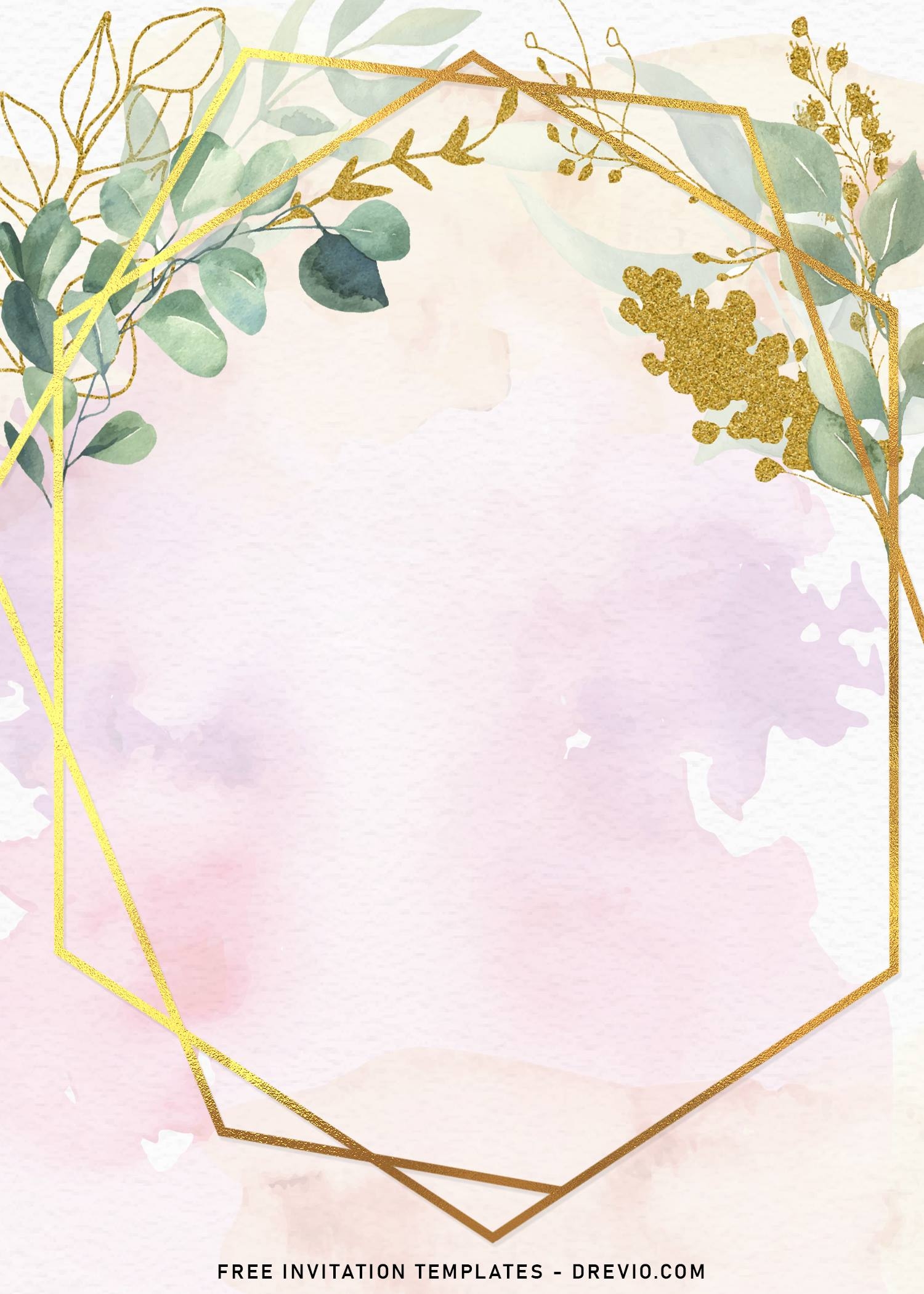 blank boho invitation template free
