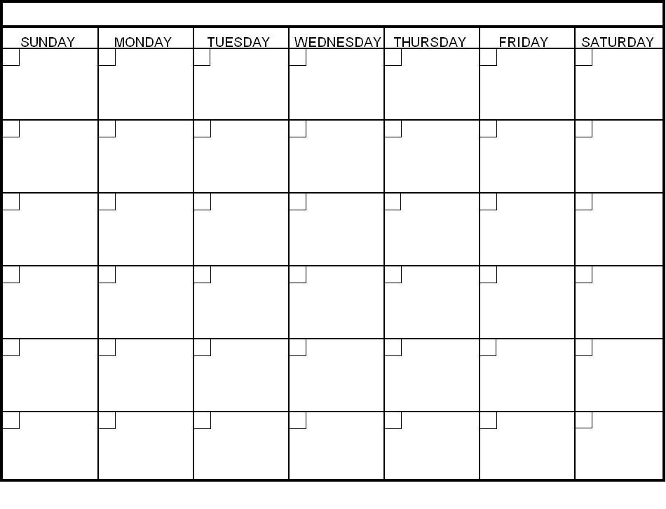 Blank Calendar Template Free Printable