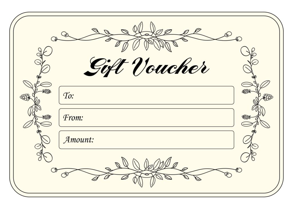 Blank Coupon Template Printable Coupon Template Gift Card Template