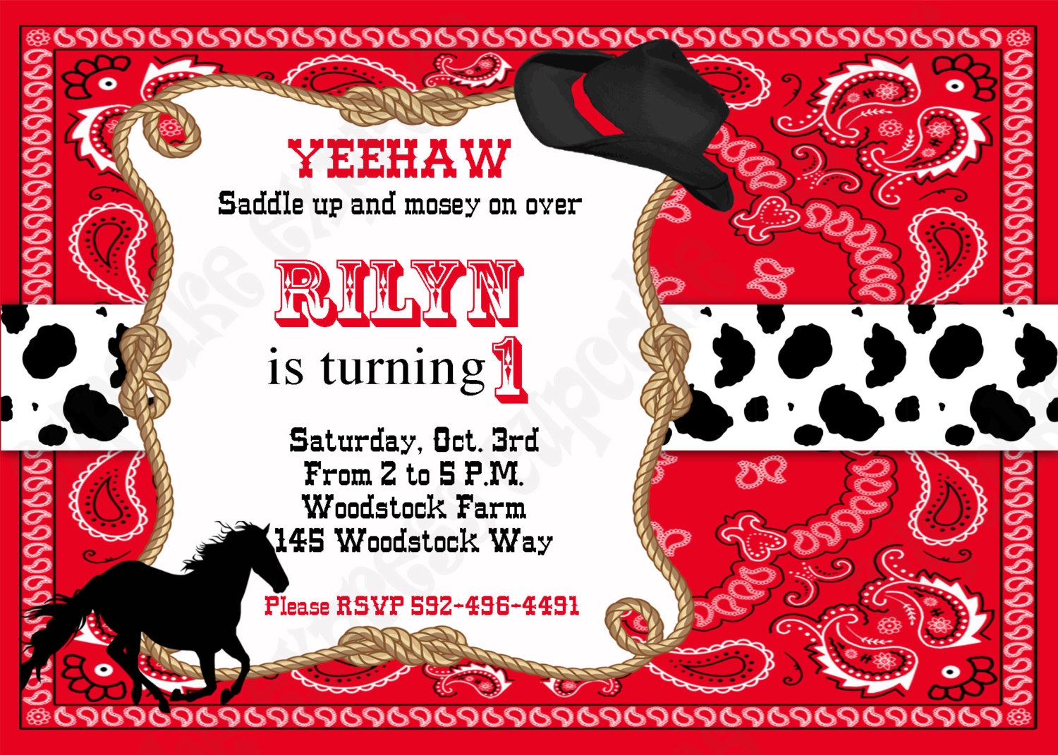Blank Cowboy Invitation Template