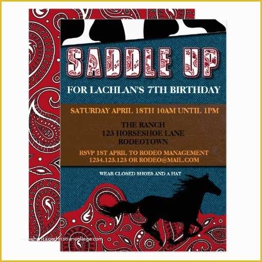 Blank Cowboy Invitation Template