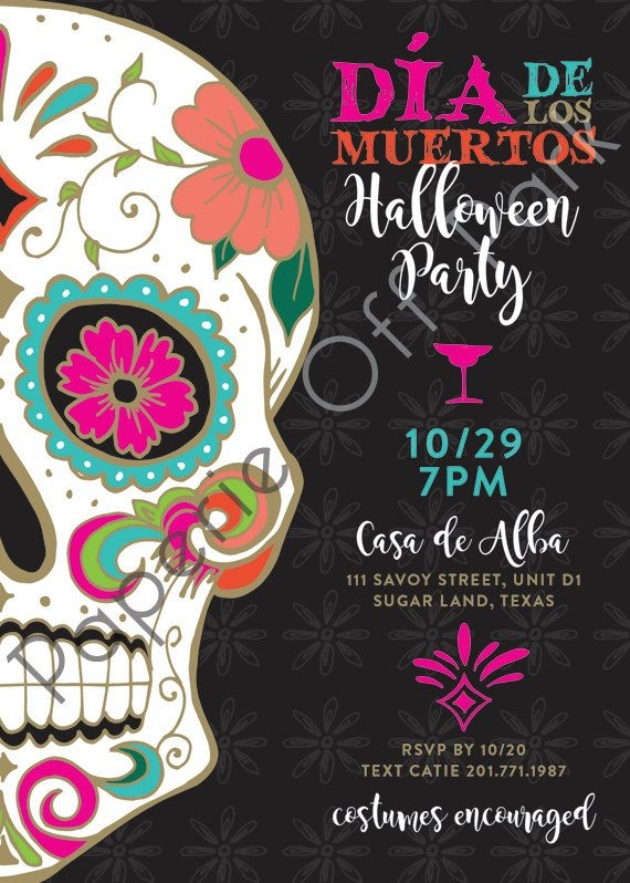 Blank Day Of The Dead Invitation Template Free Social Media Template