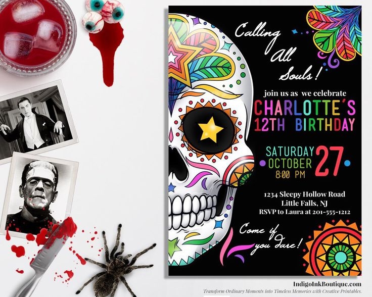 Blank Day Of The Dead Invitation Template Free