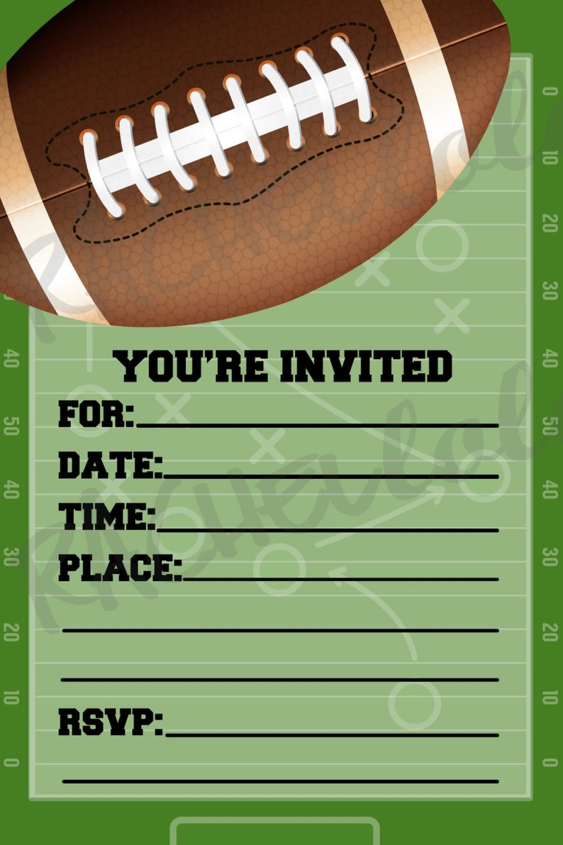 blank football invitation template