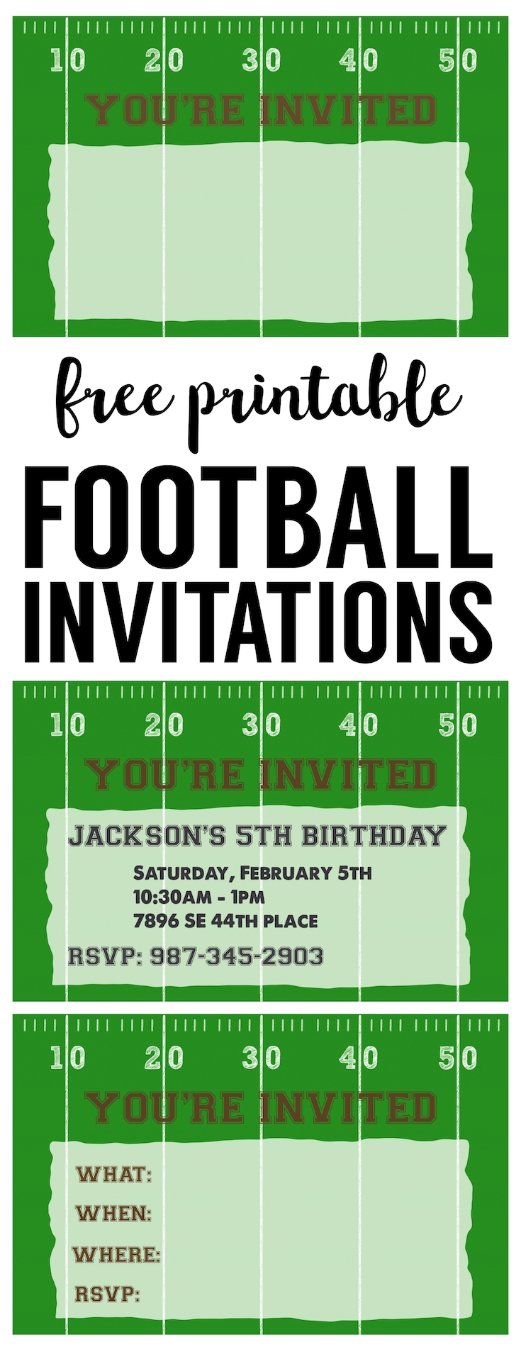 Blank Football Invitation Template