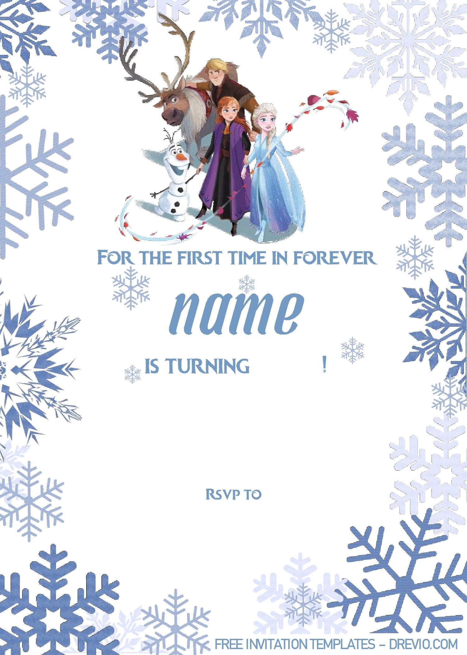 Blank Frozen Invitation Template Content Calendar Template