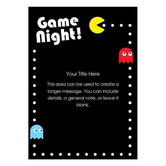 blank game night invitation template