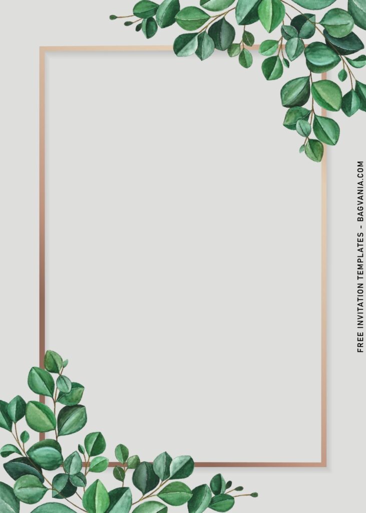 Blank Greenery Invitation Template