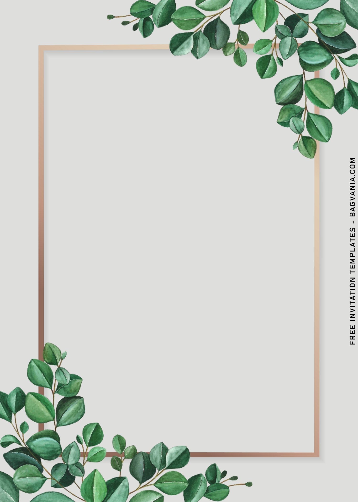 Blank Greenery Invitation Template