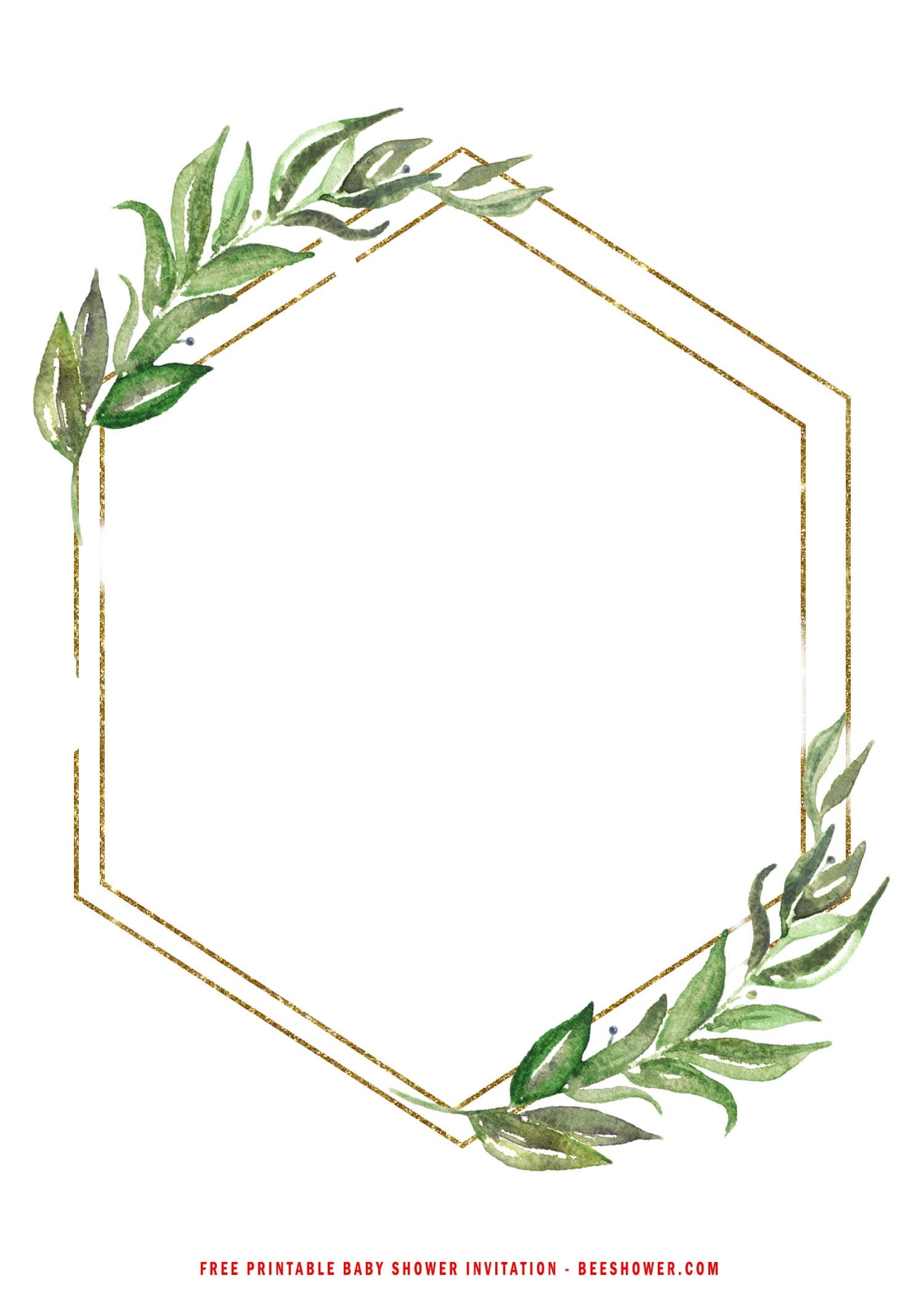 blank greenery invitation template