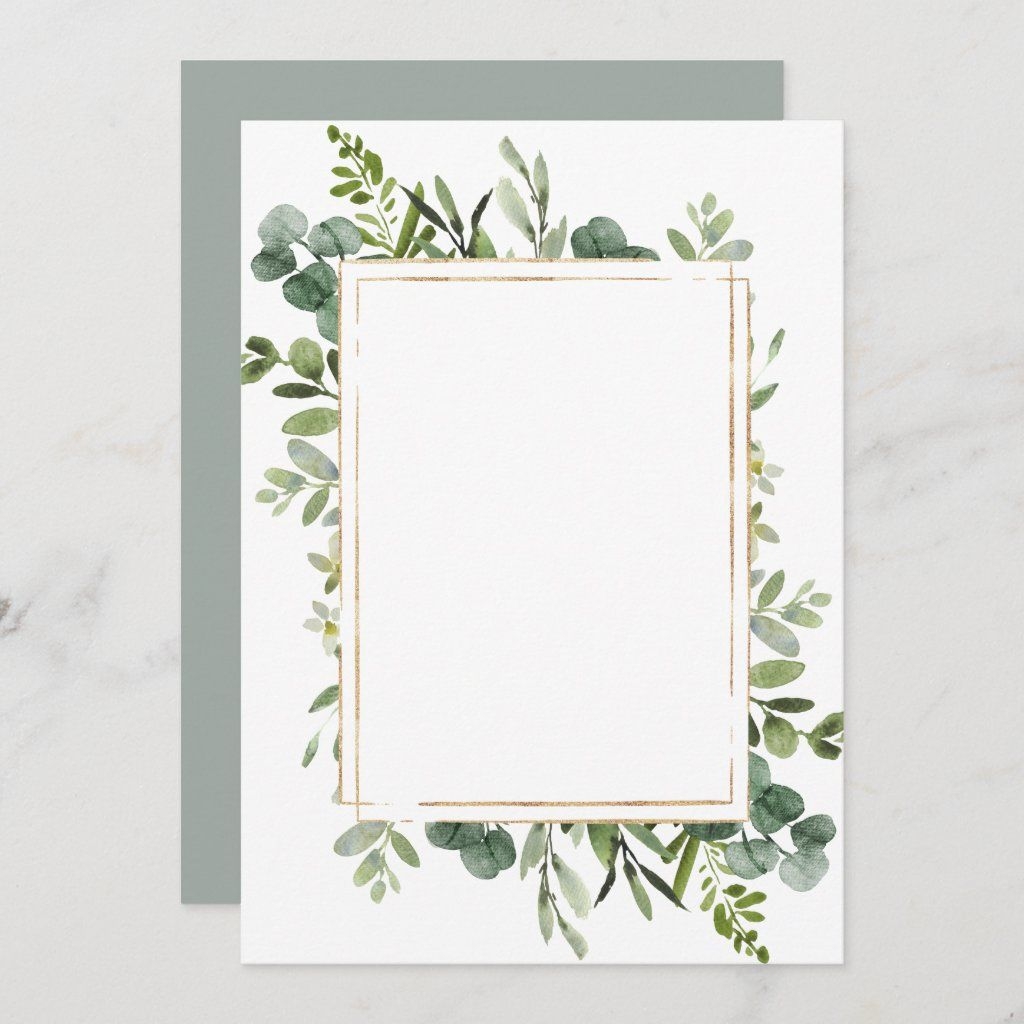 Blank Greenery Invitation Template Social Media Template