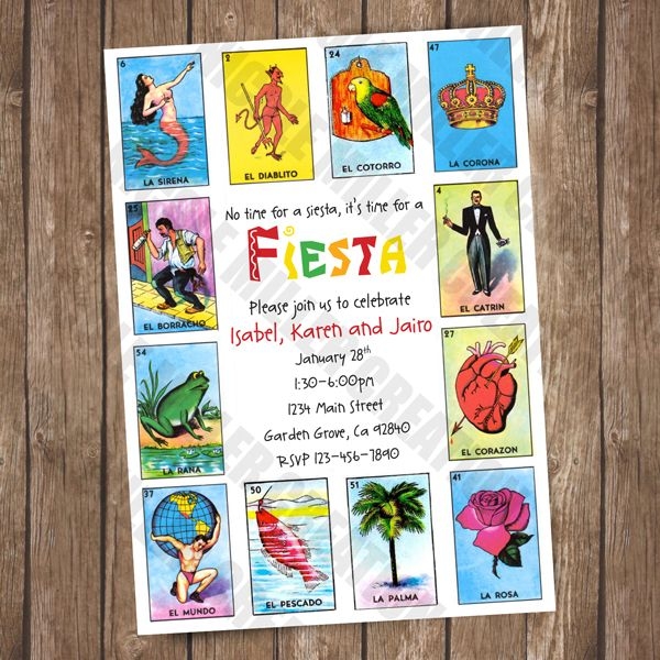 Blank Loteria Invitation Template Free