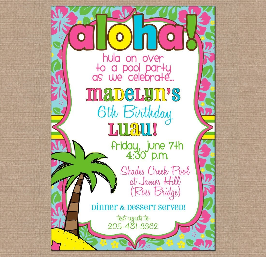 blank luau invitation template