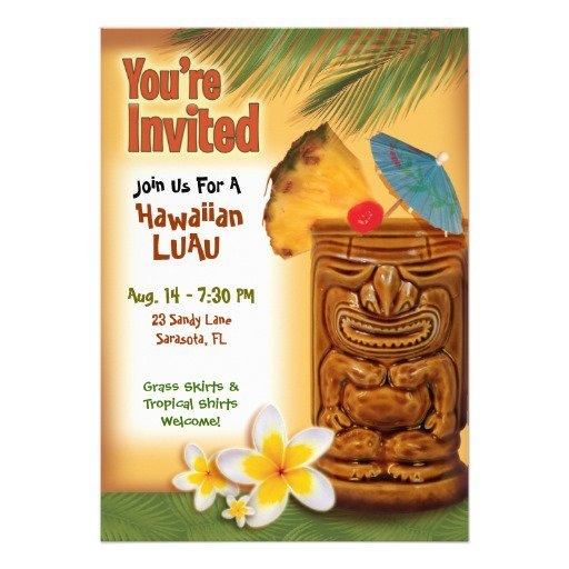 Blank Luau Invitation Template