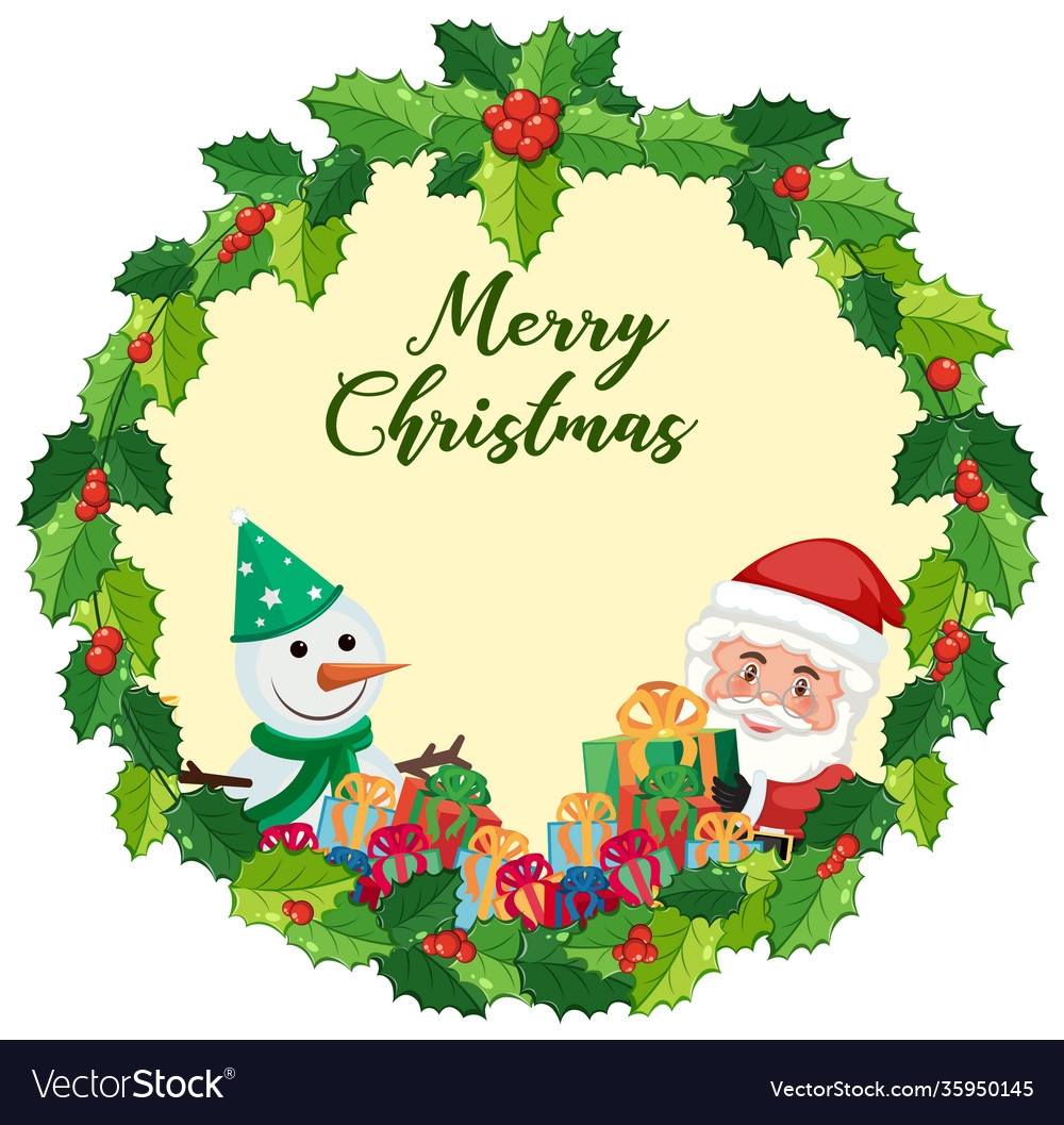 Blank Merry Christmas Card Template Royalty Free Vector