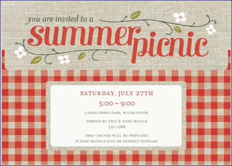 Blank Picnic Invitation Template Free Invitations Resume Examples