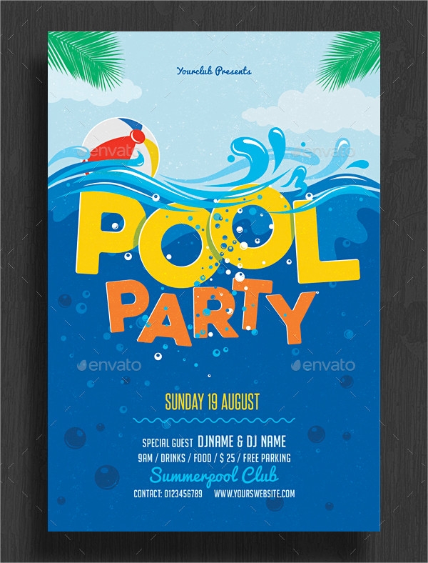 Blank Pool Party Invitation Template Pool Party Invit Vrogue co