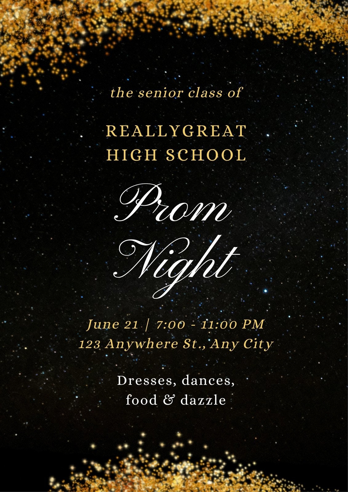 blank prom invitation template