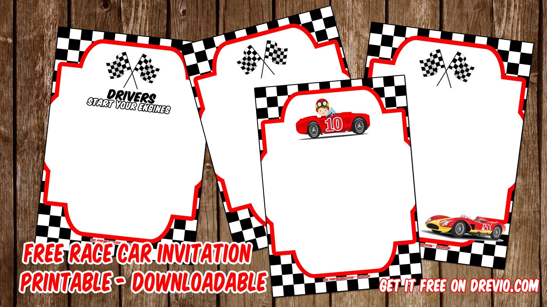 Blank Race Car Invitation Template