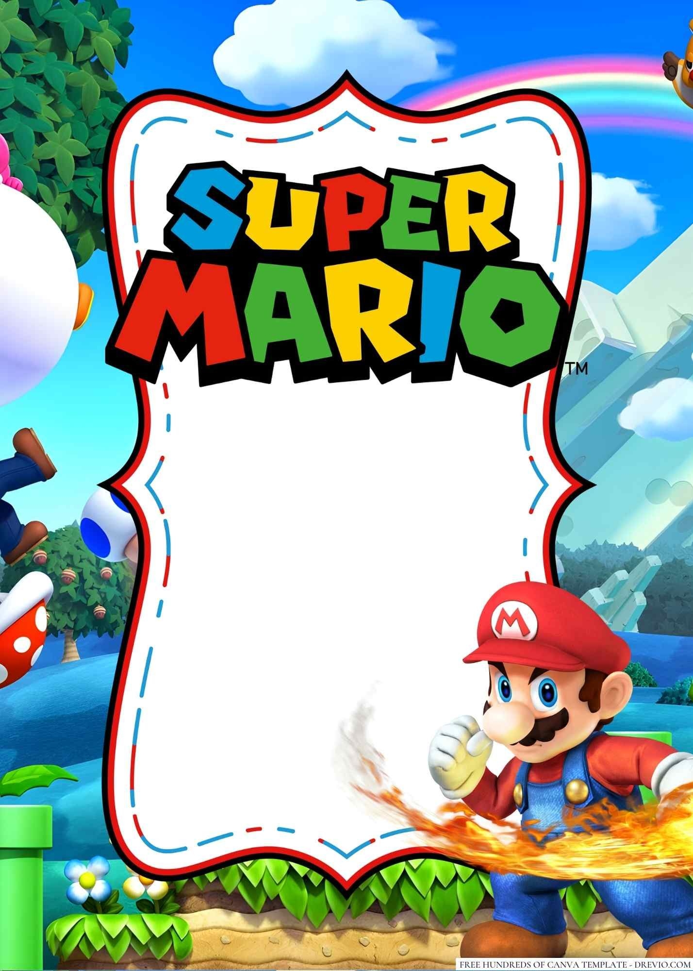 mario invitation template