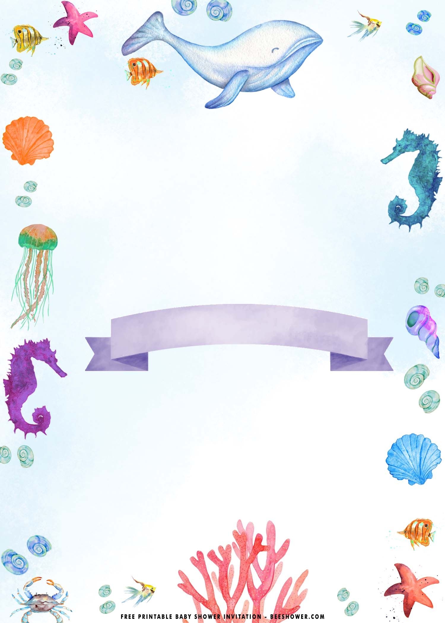 blank under the sea invitation template free