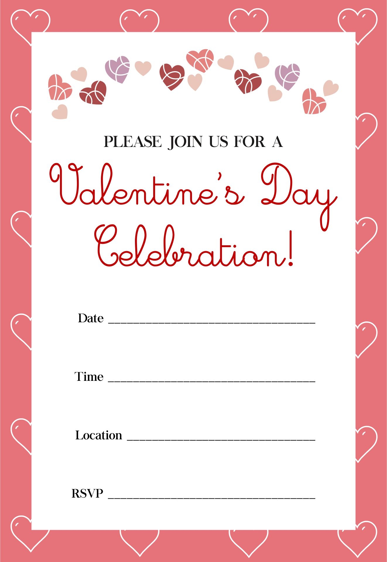 Blank Valentines Invitation Template