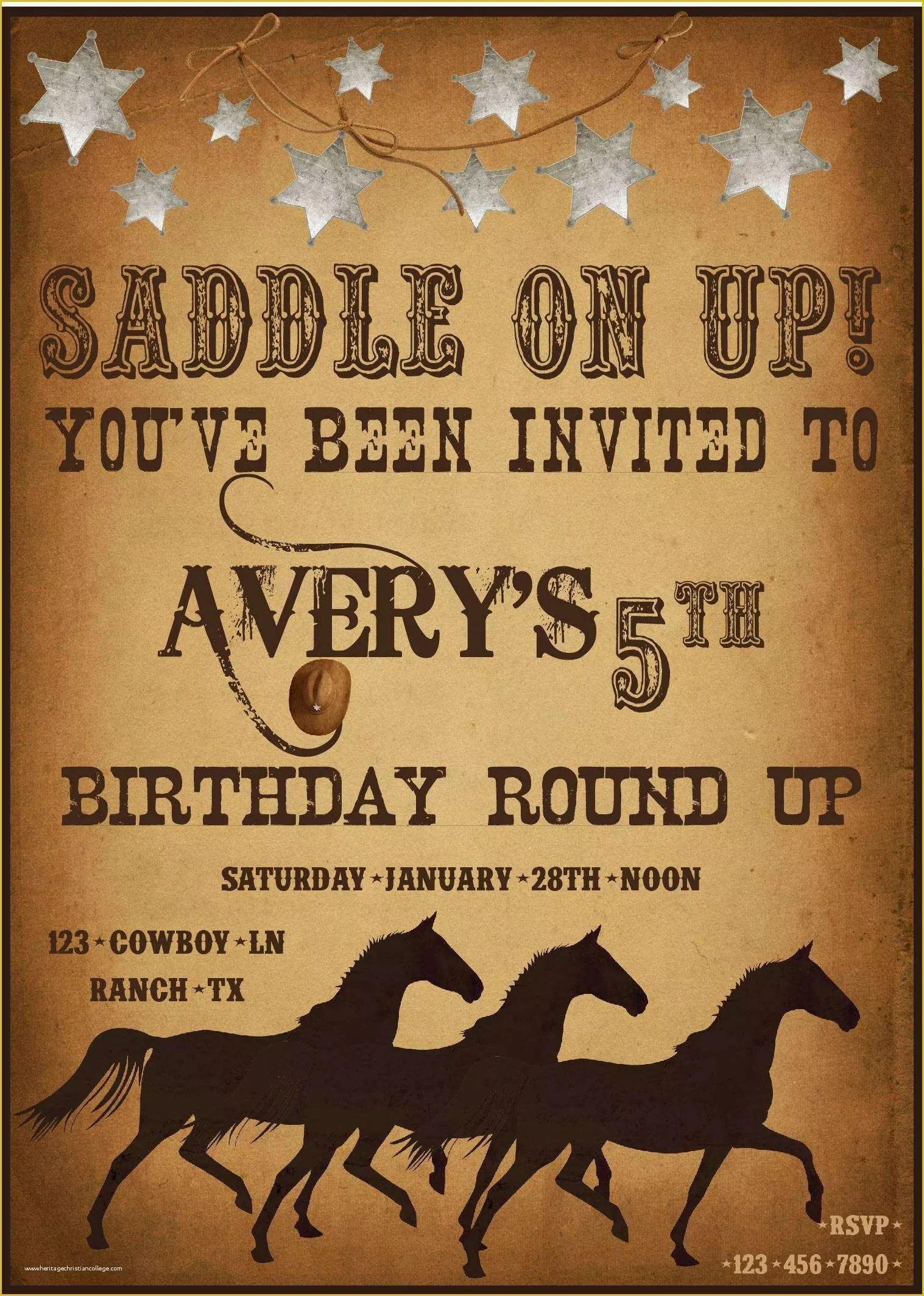 Blank Western Invitations Template Free Printable Word Searches