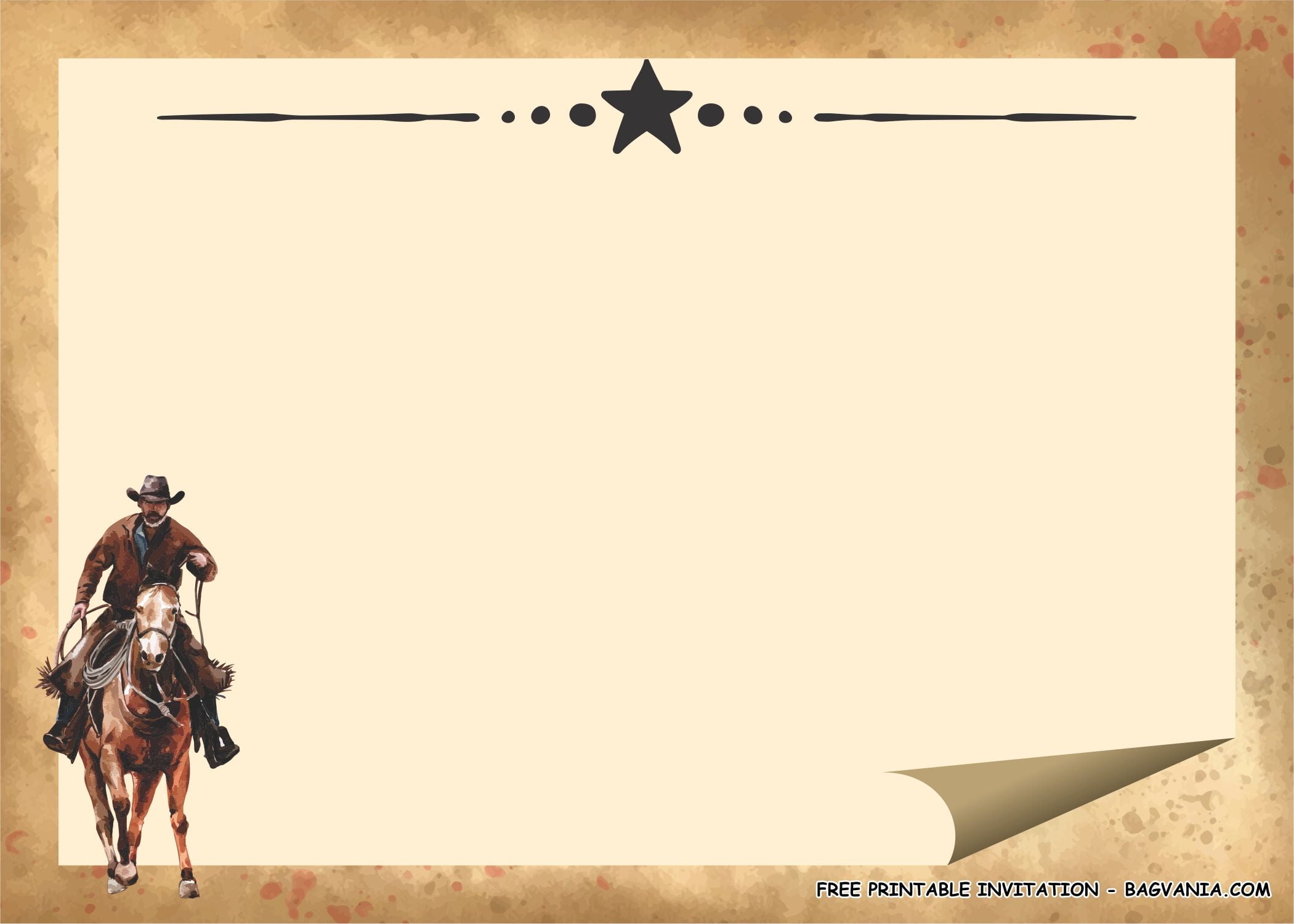 Blank Western Invitations Template Free