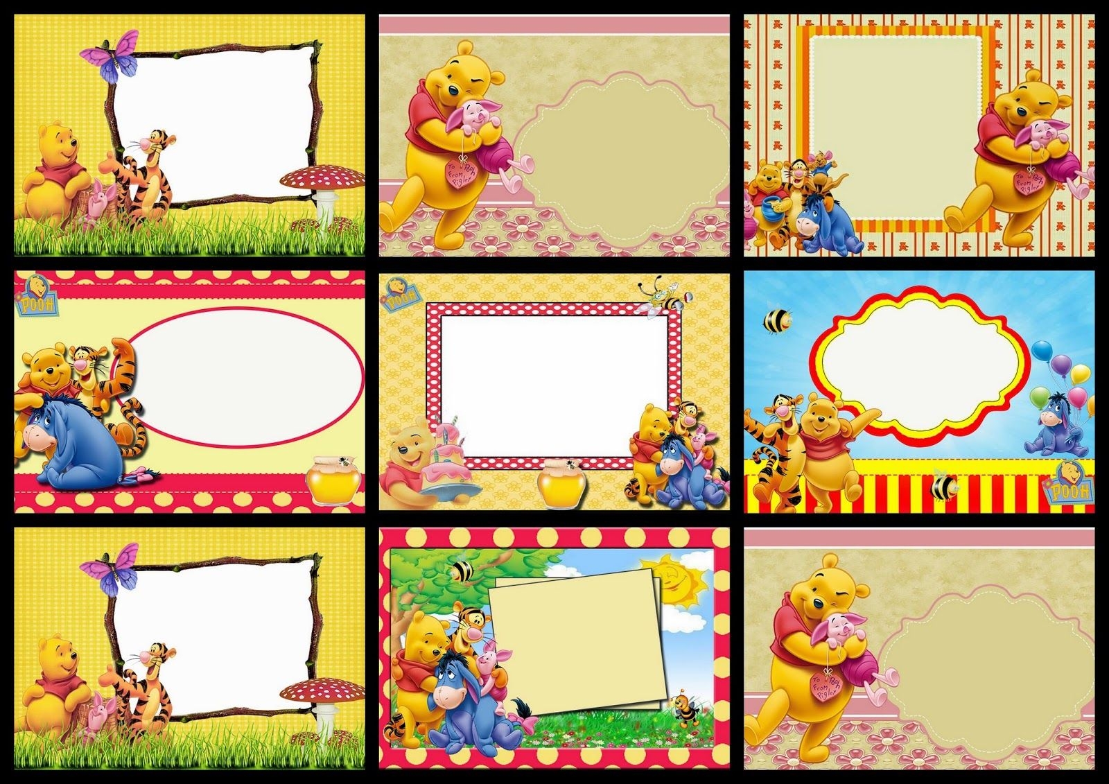 blank winnie the pooh invitation template