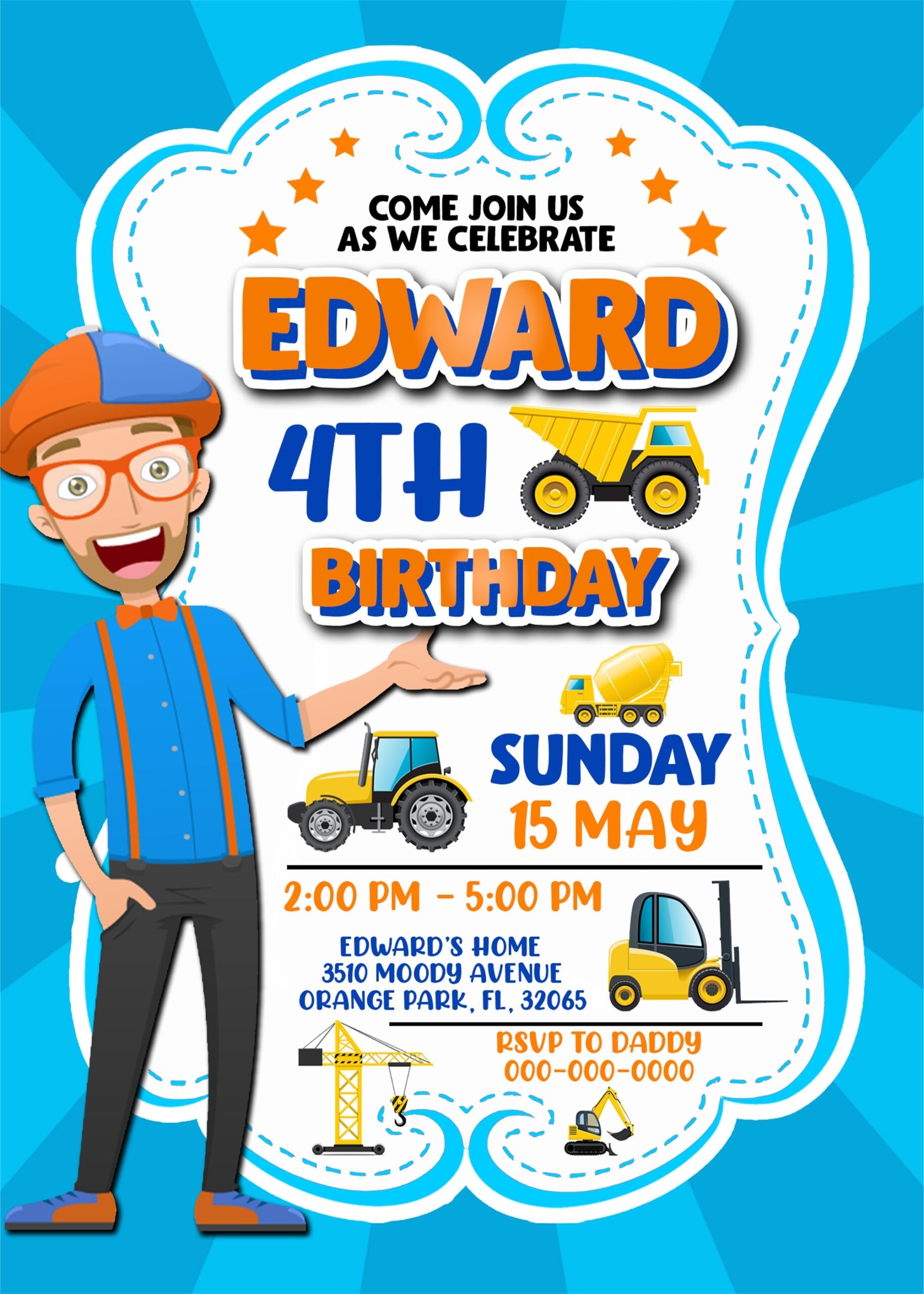 blippi invitation template