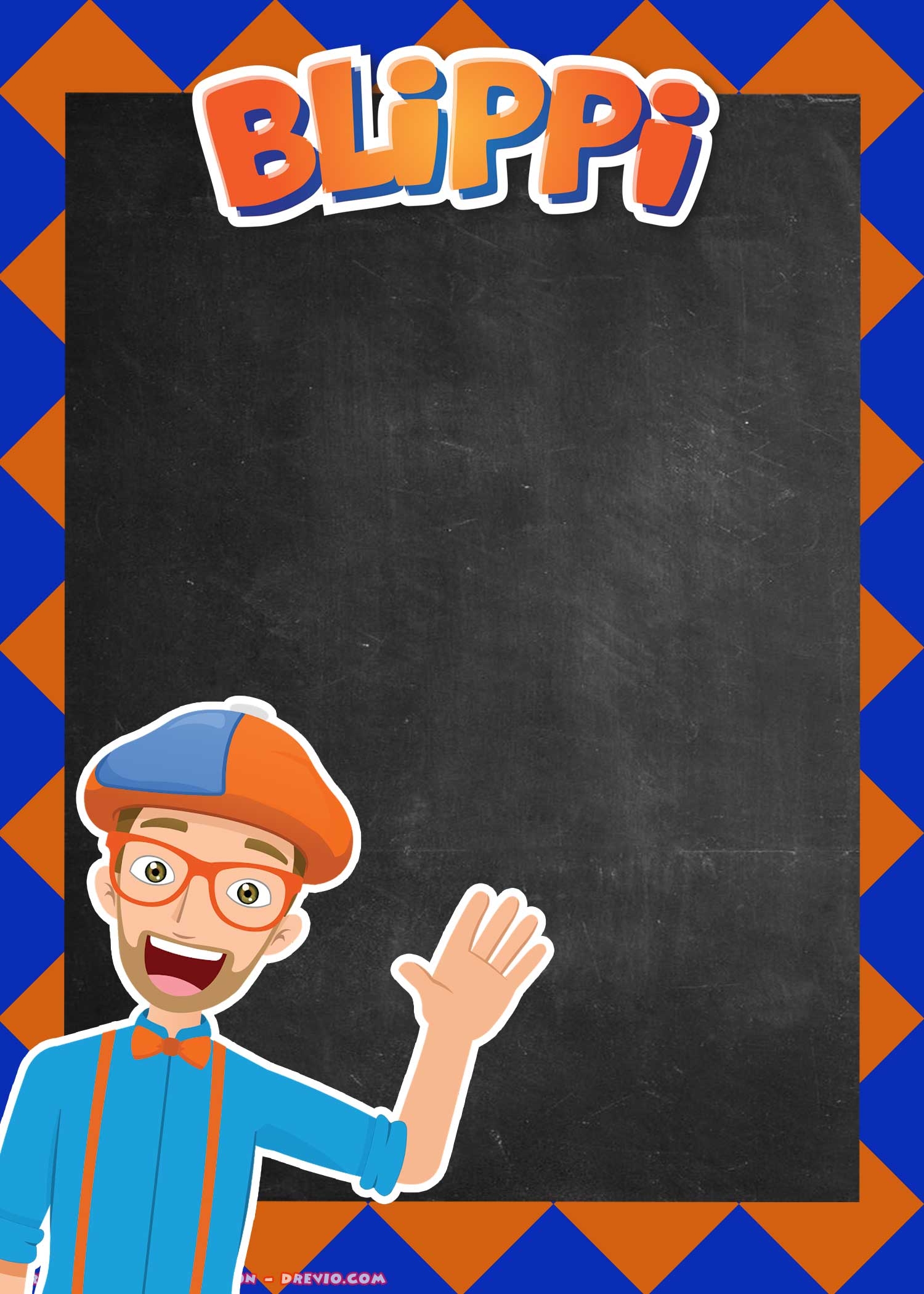Blippi Invitation Template