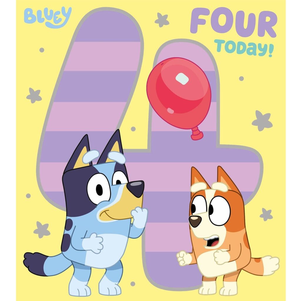 Bluey Age 4 Birthday Card Birthday Cards Birthday Birthday Fun