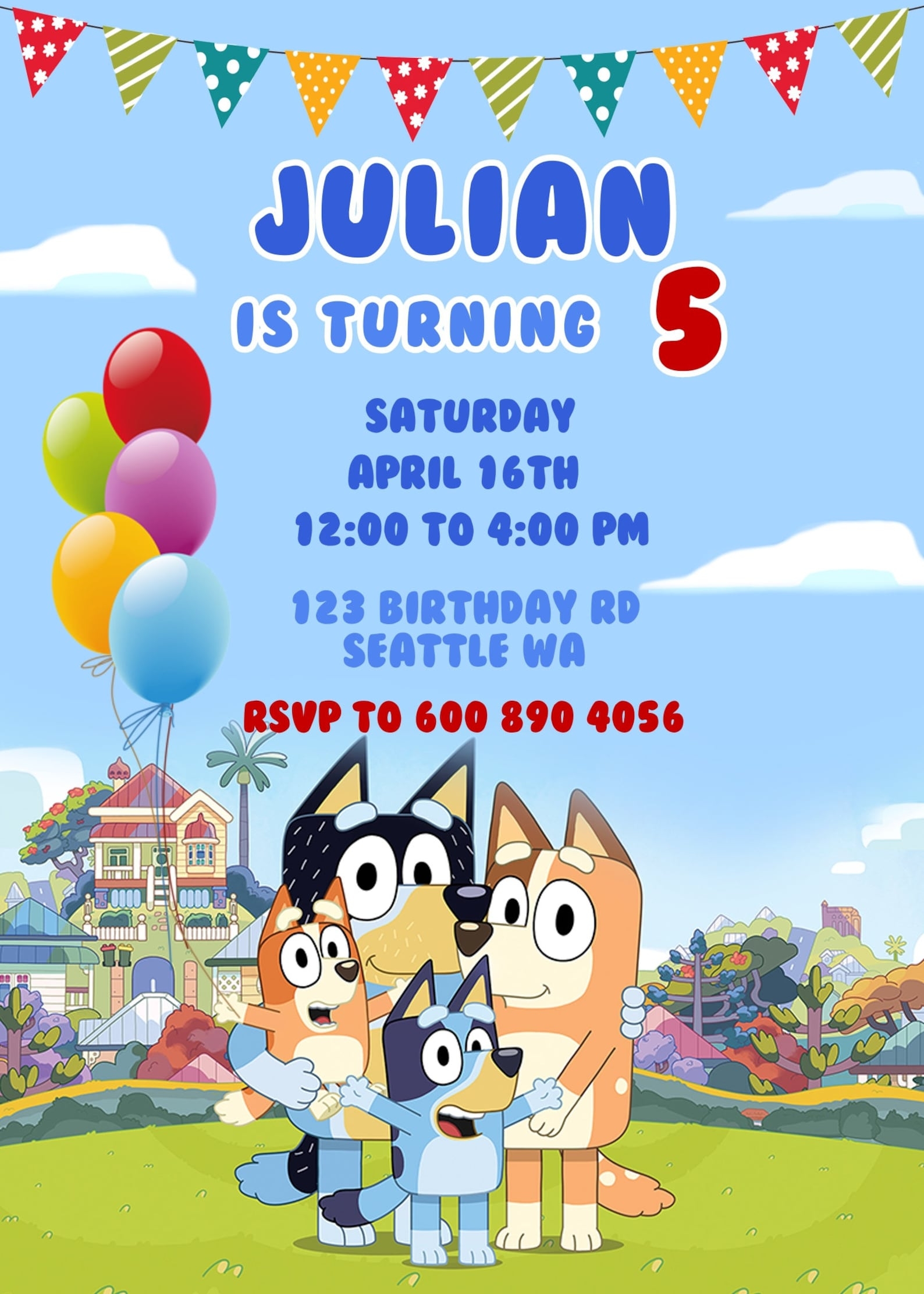Bluey Invite Template Free