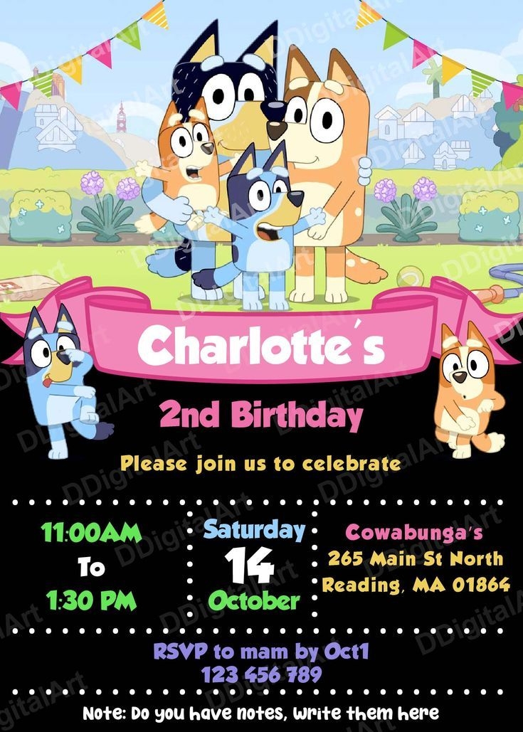 Bluey Invite Template Social Media Template