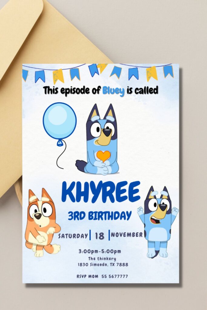 Bluey Party Invitation Template Free Content Calendar Template