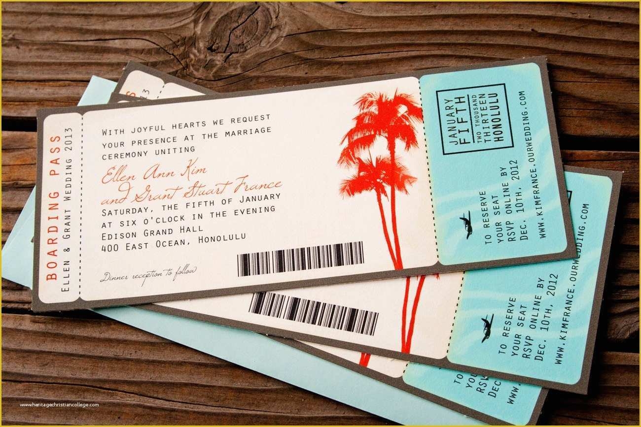 Boarding Pass Invitation Template Free Of Boarding Pass Wedding 