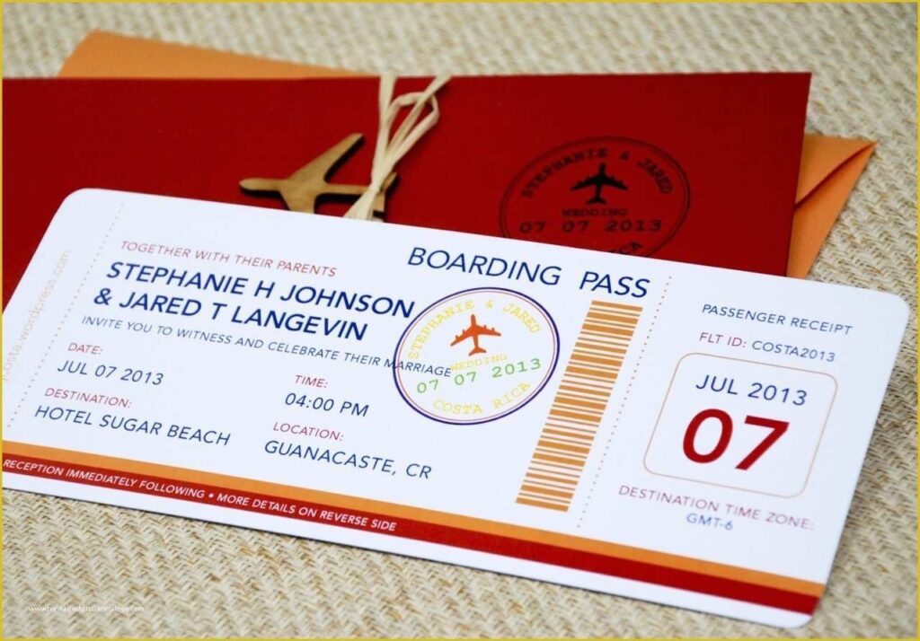 Boarding Pass Invitation Template Free Of Boarding Pass Wedding