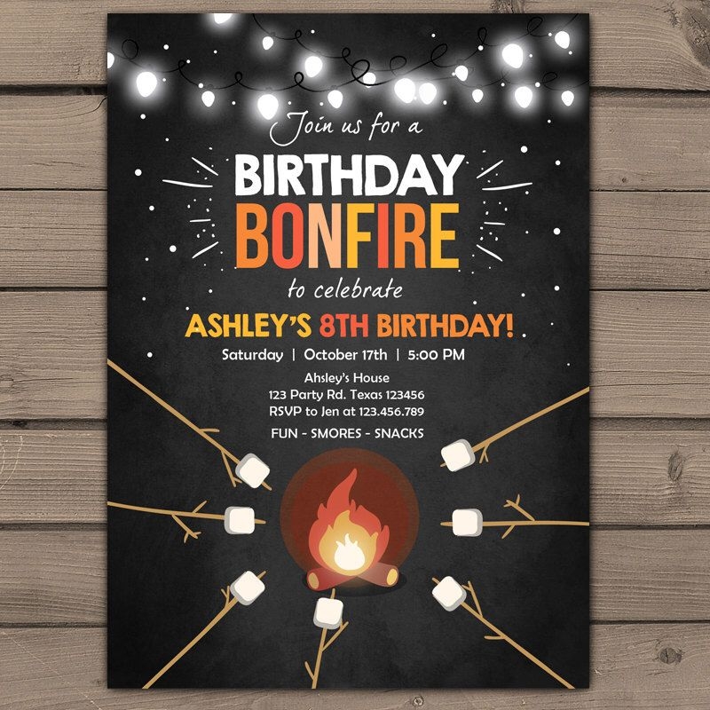 bonfire invitation template