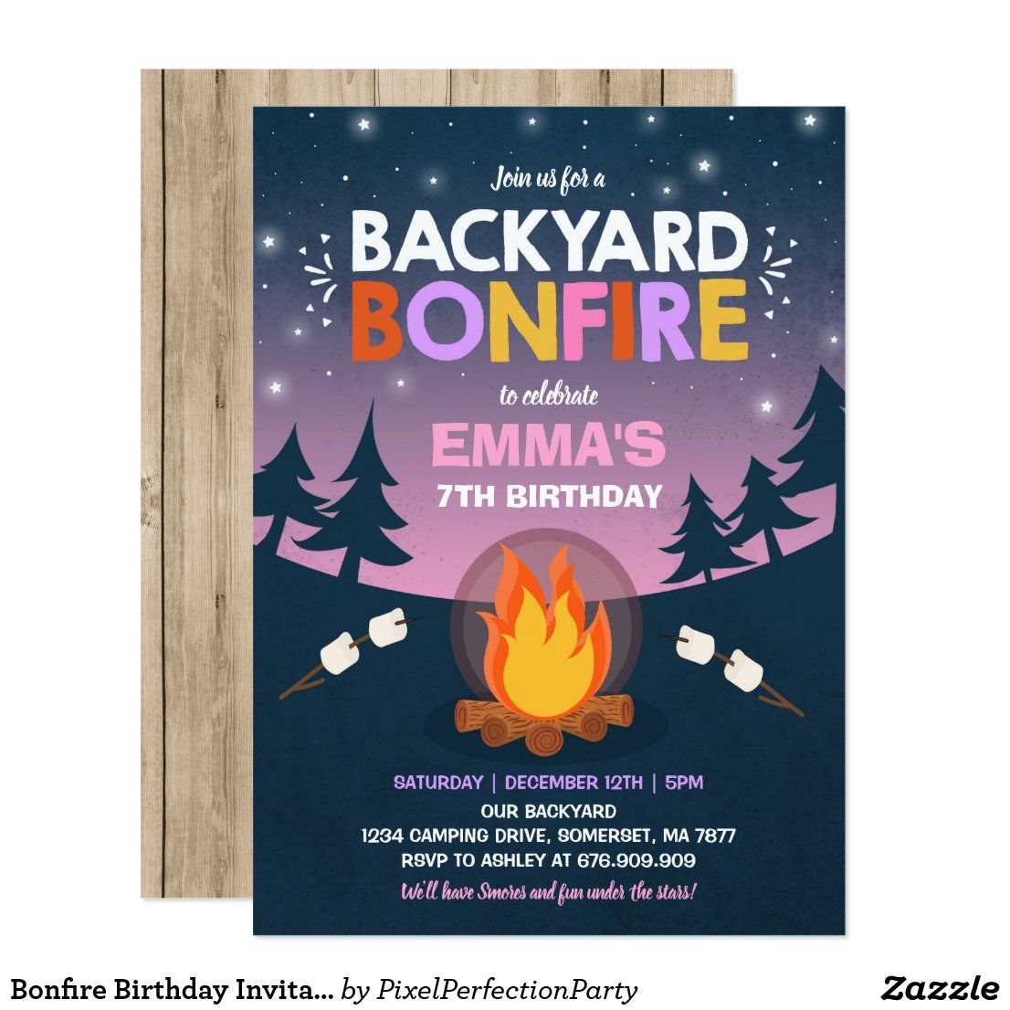 Bonfire Invitation Template Printable Calendars AT A GLANCE