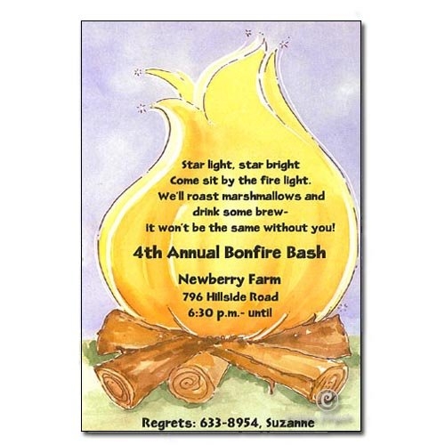 Bonfire Invitation Templates