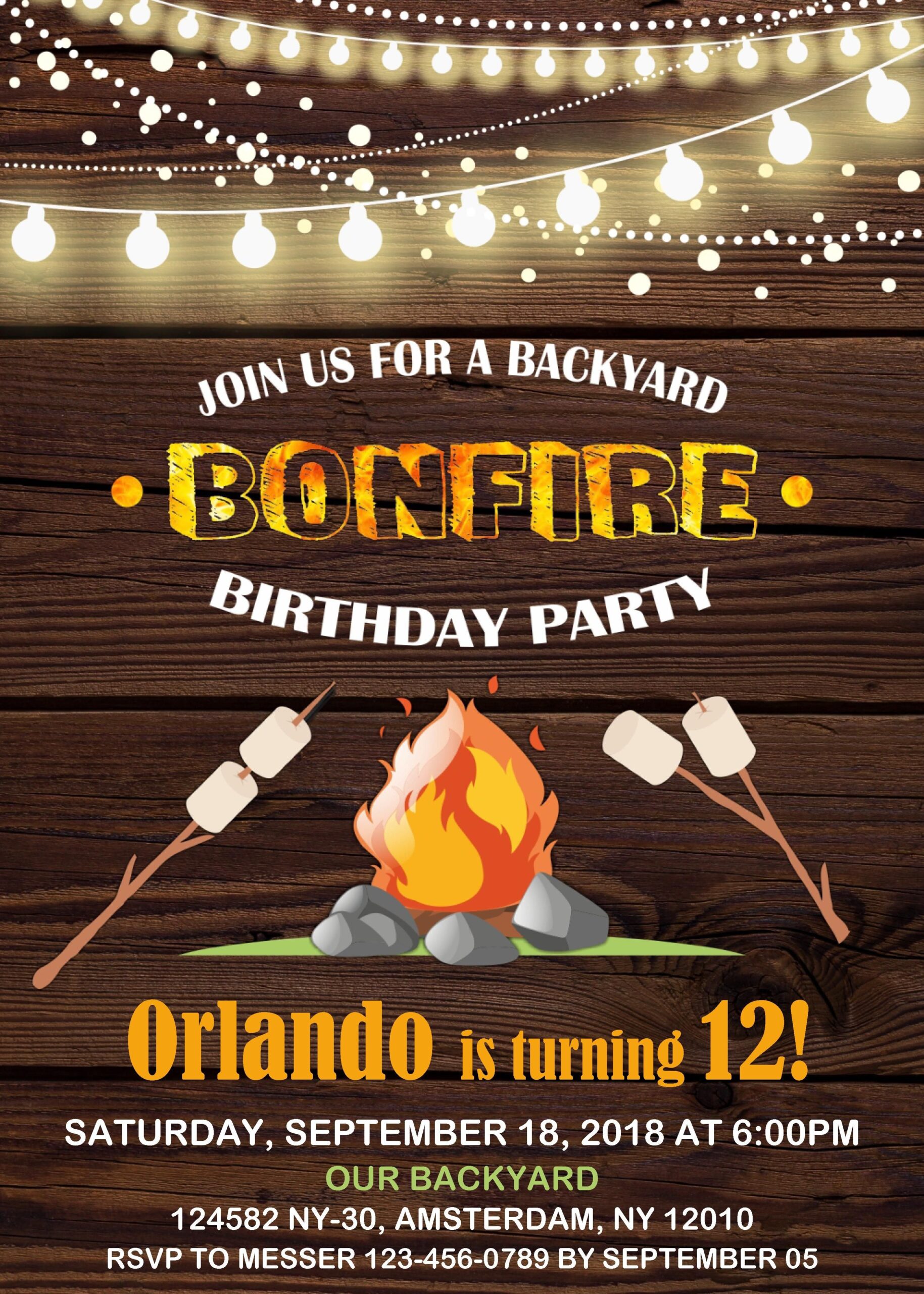 Bonfire Invitations Template