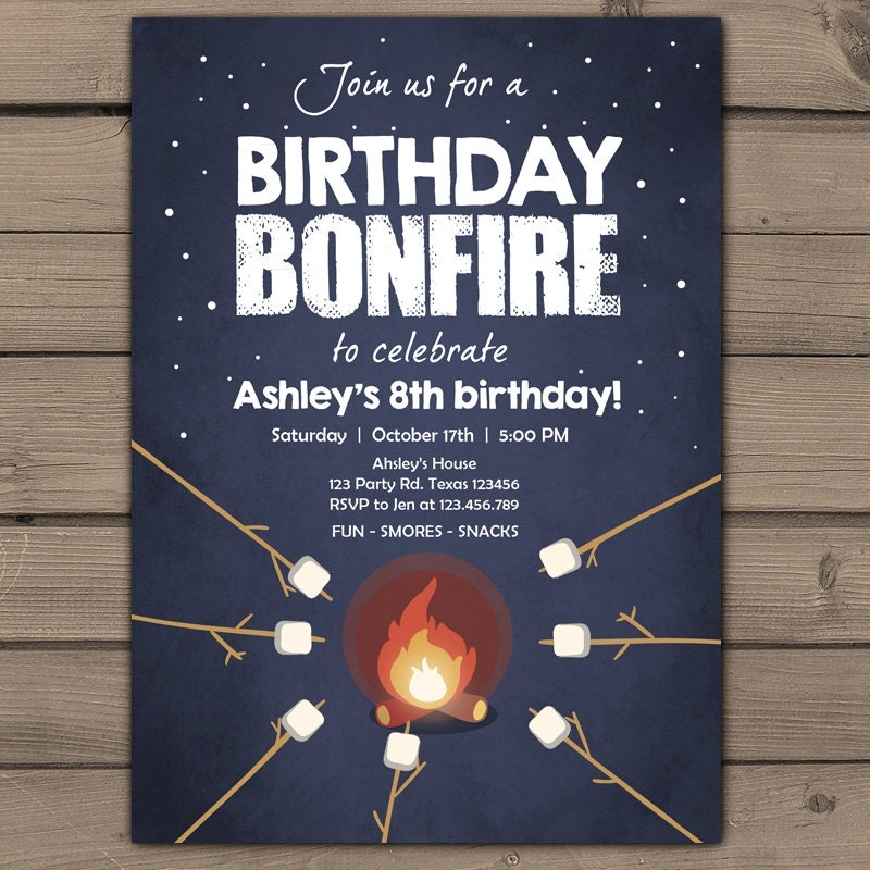Bonfire Invitations Template