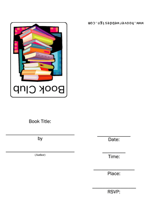 Book Club Invitation Template Printable Pdf Download