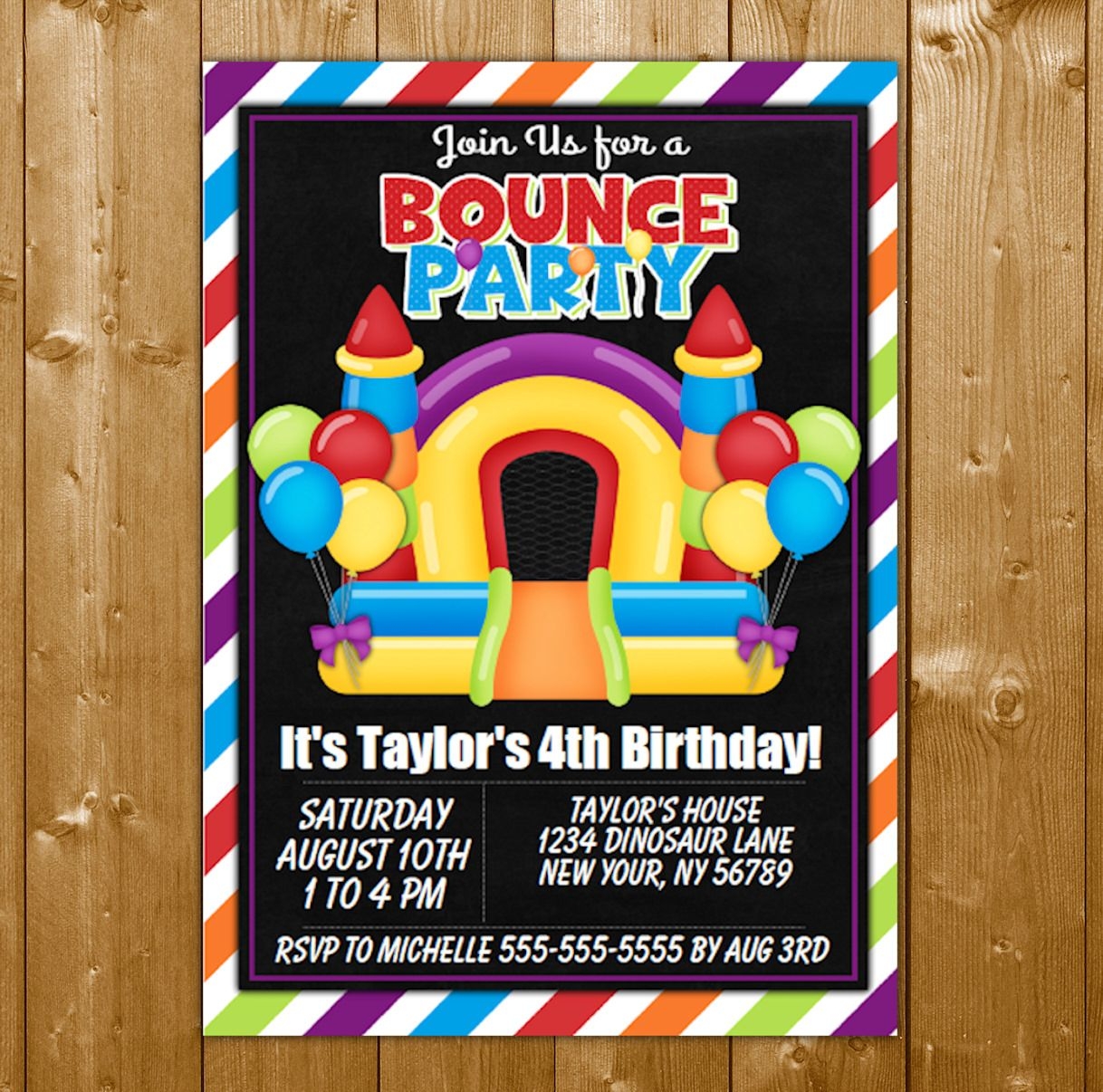 bounce house invitations template free