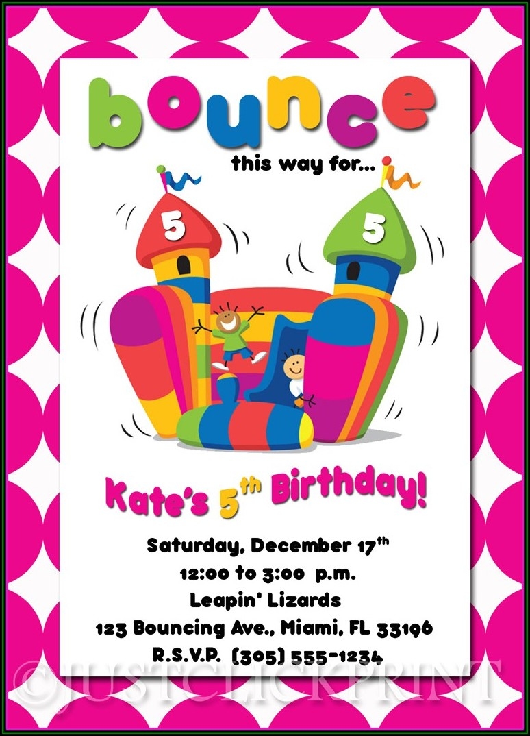 Bounce House Invitations Template Free Template 2 Resume Examples 